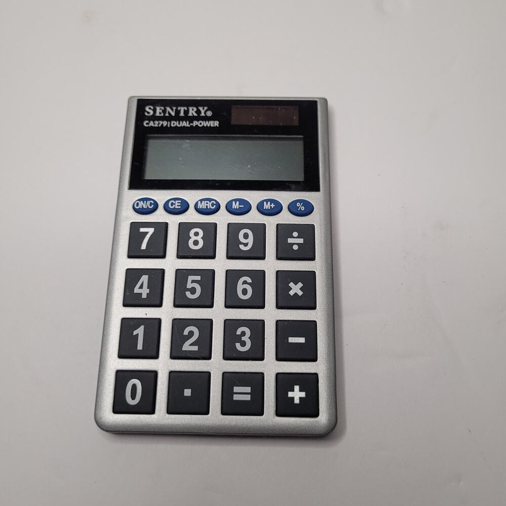Sentry CA279 Calculator - Gray and Black - TESTED
